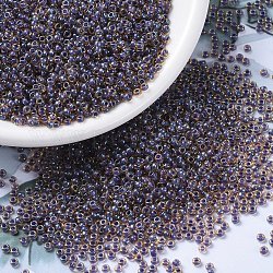 Perline rotonde miyuki rocailles, perline giapponesi, (rr348) viola topazio chiaro foderato lucentezza, 11/0, 2x1.3mm, Foro: 0.8 mm, su 1100pcs / bottiglia, 10 g / bottiglia