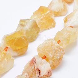 Chapelets de perles de citrine naturelle, pépites, 18~37x12~30mm, Trou: 2mm, Environ 16~17 pcs/chapelet, 16.5 pouce ~ 17.3 pouces (42~44 cm)