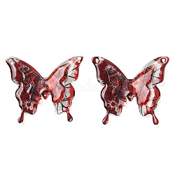 Большие кулоны из смолы , 3d прелести бабочки, огнеупорный кирпич, 52x57x6 мм, отверстие : 2.4 мм
