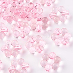 Transparentem Acryl Perlenrahmen, Blume, rosa, 16.5x15.5x6 mm, Bohrung: 2 mm, ca. 674 Stk. / 500 g
