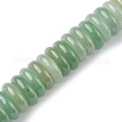 Chapelets de perles en aventurine vert naturel, perles heishi, disque, 12x3.5~4mm, Trou: 1.4mm, Environ 51 pcs/chapelet, 7.48~8.19 pouce (19~20.8 cm)