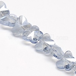 Electroplate Crystal Glass Butterfly Beads Strands, Faceted, Rainbow Color Plated, Light Steel Blue, 8x10x6mm, Hole: 1mm, about 49pcs/strand, 15.4 inch