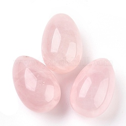 Pendentifs de quartz rose naturel, pierre d'oeuf de pâques, 31x20x20mm, Trou: 2mm