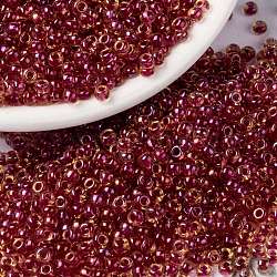 Miyuki runde Rocailles Perlen, japanische Saatperlen, 8/0, (rr363) leichter Cranberry gefütterter Topasglanz, 3 mm, Bohrung: 1.1 mm, ca. 19000~20500 Stk. / Pfund
