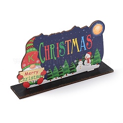 Decorazioni per espositori in legno naturale, per Natale, parola di Buon Natale, babbo natale/babbo natale, colorato, 200x44x103mm