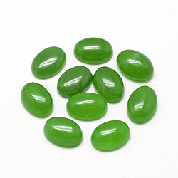 Cabuchones de jade natural de malasia, oval, verde lima, 18x13x5mm