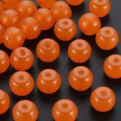 Perles en acrylique de gelée d'imitation, baril, orange foncé, 13x10.5mm, Trou: 2.5mm, environ 375 pcs/500 g