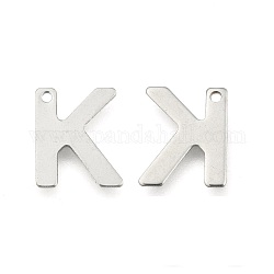 304 acciaio inossidabile fascino della lettera, letter.k, 11x9x0.5mm, Foro: 1 mm