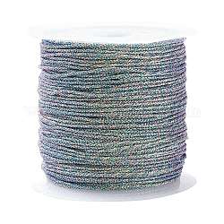 1 Roll 12-Ply Jewelry Braided Thread, Polyester Metallic Thread, Colorful, 0.8mm, about 27.34 Yards(25m)/Roll