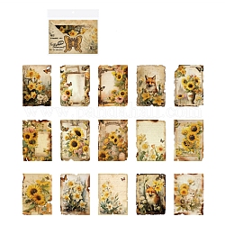 30 feuilles 15 styles timbre thème floral scrapbook tampons de papier livre, pour scrapbook album bricolage, carte de voeux, papier de fond, agenda décoratif, colorées, 140x100mm, 2 feuilles / style