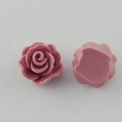 Resin Cabochons, Flower, Rosy Brown, 12x11.5x8mm