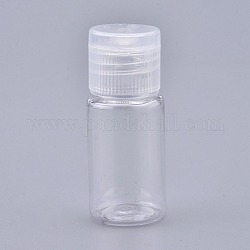 Пластиковые пустые бутылки с откидной крышкой, с белыми крышками из полипропилена, для хранения жидких косметических образцов для путешествий, белые, 2.3x5.65см, емкость: 10 мл (0.34 жидких унции).