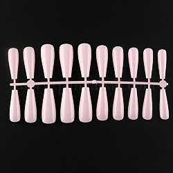Однотонные пластиковые бесшовные накладные ногти, инструмент для маникюра для ногтей, темный лосось, 26~32x6~13 мм, 20 шт / комплект.