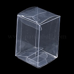 Confezione regalo rettangolare in plastica trasparente in pvc, scatola pieghevole impermeabile, per giocattoli e stampi, chiaro, scatola: 4x4x6 cm