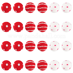 FINGERINSPIRE 24 Pcs 3 Styles Needle Wool Felt Balls 1.1 inch Dots & Swirls Red White Felt Balls Felt Pom Poms Wool Felt Beads Dot Wool Pom Pom Beads for Home Decor Dream Catcher DIY Crafts Project