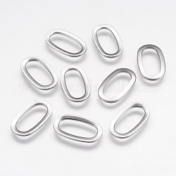 201 anelli di collegamento in acciaio inox, ovale, colore acciaio inossidabile, 20x11.5x1mm