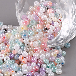 Glass Seed Beads, Ceylon, Round, Mixed Color, 3mm, Hole: 1mm, about 10000pcs/pound