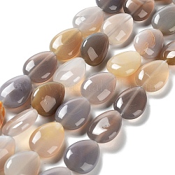Fili di perle agata grigio naturale , lacrima, 17.5~18x13x6mm, Foro: 1.2 mm, circa 22pcs/filo, 15.24 pollice (38.7 cm)