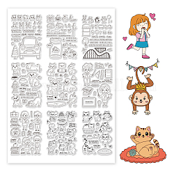 GLOBLELAND 9 Sheets Animals Theme Clear Stamps Teachers' Day Birthday Valentine's Day Silicone Stamp Cards for Card Making and DIY Scrapbooking