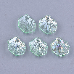 Ciondoli arilico trasparente, ab colore, foglia, acquamarina, 19x17x4~5mm, Foro: 1.2 mm