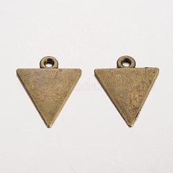 Triangle tibetain alliage de style tag blanc pendentifs, sans plomb & sans nickel & sans cadmium , bronze antique, 23x18x1.2mm, Trou: 2mm, environ 833 pcs/1000 g