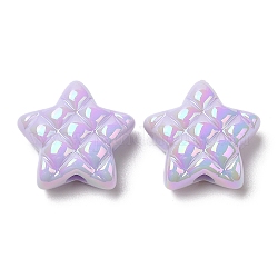 Perles acryliques opaques, de couleur plaquée ab , étoiles du nord, lilas, 19.5x19.5x9mm, Trou: 3.5mm
