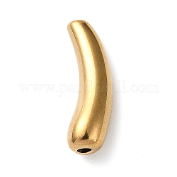 Perles de tube en 304 acier inoxydable, larme incurvée, or, 20.5x6.5x6mm, Trou: 2mm
