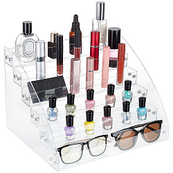 Organizador de esmalte de uñas acrílico transparente de 6 nivel, soporte de exhibición de aceite esencial, para maquillaje, los gafas, almacenamiento de botellas de esmalte de uñas, Claro, producto acabado: 30.9x26.6x21.6cm