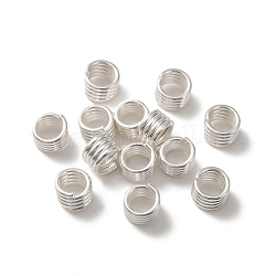 Brass Split Rings, Lead Free & Cadmium Free, Quadruple Loops Jump Rings, 925 Sterling Silver Plated, 21 Gauge, 4.5x3.5mm, Inner Diameter: 3mm
