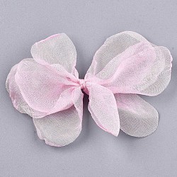 Bowknot Organza Ornament Zubehör, für diy schmuck machen handwerk, rosa, 85~92x37~50 mm