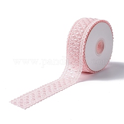 Ruban de garniture en dentelle en polyester de 10 mètre, pour le bricolage fabrication de bijoux, rose, 1-1/2 pouce (38.5~39.5 mm)