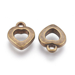 CCB Plastic Heart Pendants, Antique Bronze, 18x15x4mm, Hole: 2.5mm
