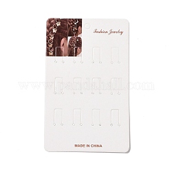 Rectangle Hair Clips Display Cards, Girl Pattern, White, 14.25x8.9x0.05cm, Hole: 2mm