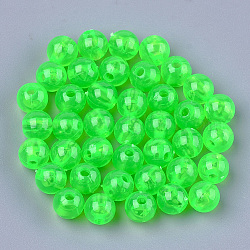 Perles en plastique transparentes, ronde, lime, 6x5.5mm, Trou: 1.8mm, environ 5000 pcs/500 g