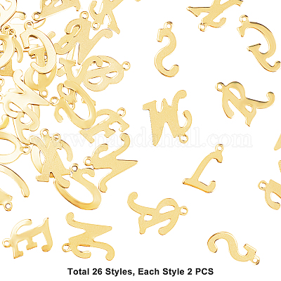 Shop PandaHall 52pcs Letter A-Z Pendent Stainless Steel Letter