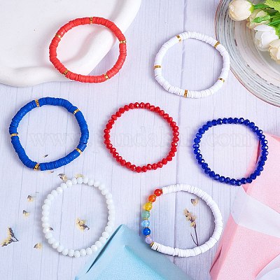 Heishi Set Di Braccialetti Elasticizzati Donna – Perline In Argilla Polimerica E Rame, Stile Bohémien, Impilabili, Per Spiaggia Ed Estate