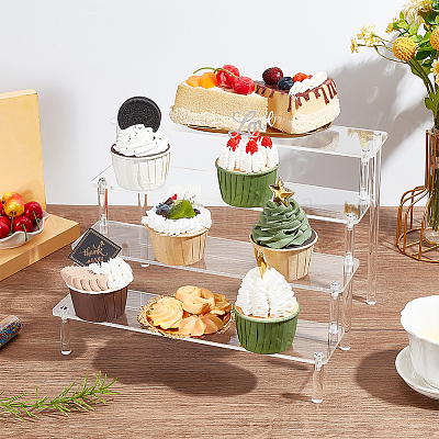 Supporto Cupcakes Dessert 2 Alzate In Acrilico Trasparente A 3 Ripiani Espositore Per Dolci G 549077 - Foto 2