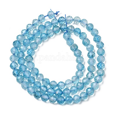 Perles de pierres précieuses à facettes en apatite verte naturelle 77