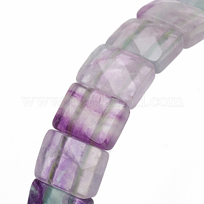 Bracciali elasticizzati con gemme di fluorite naturale&nbsp;BJEW-F406-B06-1