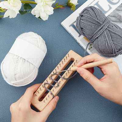 Wholesale PandaHall Elite 4Pcs 2 Style Wood Knitting Needle Gauge