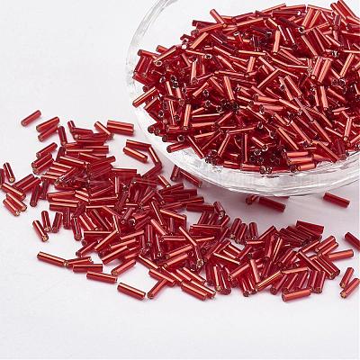 Abalorios de vidrio bugle&nbsp;SEED-E001-12mm-25-1