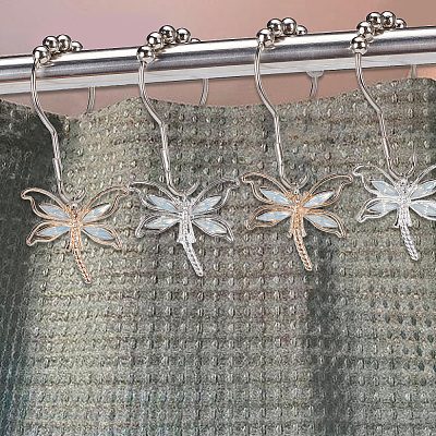 Wholesale GOMAKERER 12 Pcs Dragonfly Shower Curtain Hooks，2