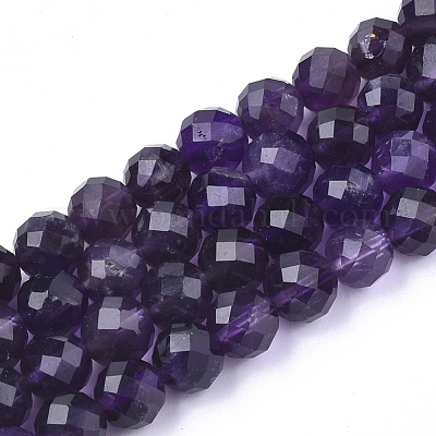 Natürlichen Amethyst Perlen Stränge&nbsp;G-S345-8mm-010-1