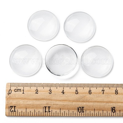 30PCS Clear Glass Cabochons 1 Inch Dome Tile Clear Glass Pebbles  Non-Calibrated Round Gems for Crafts Cameo Pendants Photo Jewelry Rings  Necklaces 1 inch/ 25mm