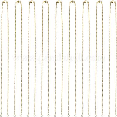 Halbfertige 304 Edelstahl-Kabelkettenhalsketten&nbsp;STAS-UN0038-66G-1