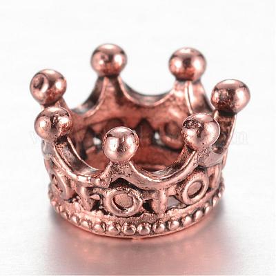 合金ビーズ クラウン 大穴ビーズ アンティークローズゴールド 10.5x7mm 