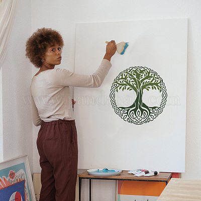Wholesale FINGERINSPIRE Flower Tree of Life Painting Stencil 8.3
