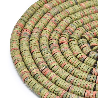 Natur Unakit Perlen Stränge&nbsp;G-P575-B25-6x1mm-1