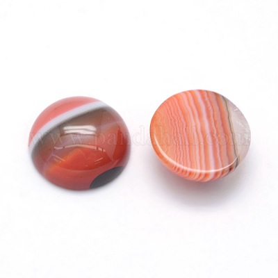 Natürliche gebänderte Achat Cabochons&nbsp;G-P393-R40-12mm-1