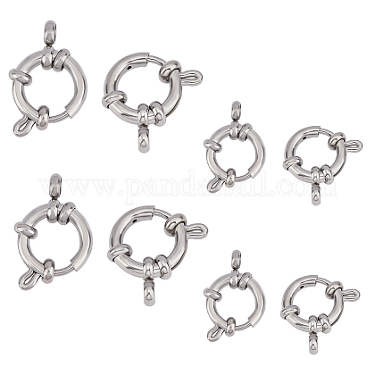 UNICRAFTALE 10pcs 2 Sizes 10mm/12mm Spring Clasps Stainless Steel Spring Ring Clasps Closed Ring Clasps Smooth Surface Clasp Connector Findings for DIY Jewelry Making STAS-UN0005-86P-1